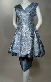 1950 S Vintage Balloon Dress Blue Gray Silver Lame Dinner Dress Available For Sale At Rpvintage Com Sold Balloon Dress Vintage Outfits Dinner Dress