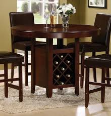 Counter Height Dining Table With Wine Rack Cherry By Poundex Counter Height Dining Table Dining Table Dining Table Setting