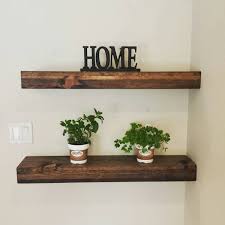 Dark Wood Floating Shelves