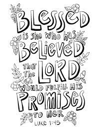 Luke 1 45 Coloring Page On Procreate Bible Verse Coloring Page Hand Lettering Worksheet Bible Verse Coloring