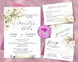 Invitaciones De Boda Spanish Wedding Pack De Boda Spanish Etsy In 2020 Printable Wedding Invitations Wedding Invitations Wedding Invitation Sets
