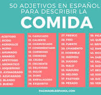 50 adjetivos para describir la comida | La página del español