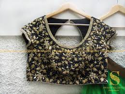 Black And Gold Blouse Lovely Black Color Blouse With Hand Embroidery Floret Lata Design Gold Thread Work 06 August 2017 Black Saree Blouse Lace Saree Blouse Designs