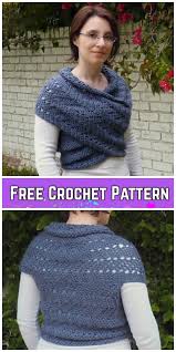 Knit from the bottom up, first flat, then in the round. Crochet Eyelet Ripple Scarf Cowl Vest Free Crochet Pattern