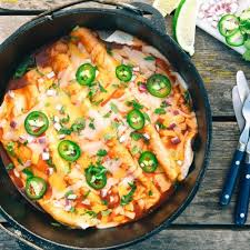 Dutch Oven Enchiladas Camping Recipe By Fresh Off The Grid Recipe Easy Camping Meals Easy Dutch Oven Recipes Dutch Oven Camping Recipes