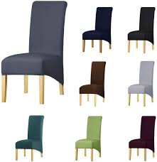 This cover has adjustability features that can be tucked or tied for a more tailored profile. Buy Keluina Large Dining Chair Covers Xl Dining Room Chair Slipcovers Parsons Chair Slipcover Solid Fabric Chair Covers For Dining Room Wedding Ceremony Banquet Grey 4 Pcs Large Online In Indonesia B083lw6tr1