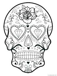 Sugar skull coloring pages simple. Sugar Skull Coloring Pages Adult Sugar Skull For Adults 9 Printable 2020 814 Coloring4free Coloring4free Com