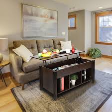 Glass top coffee tables are easy to clean using only a wash cloth and glass cleaner. Mesa De Cafe Superior De Elevacion Con Estante De Almacenamiento Compartimiento Oculto Mobiliario De Sala Ebay