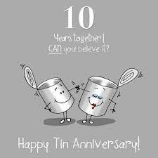 10th Wedding Anniversary Greetings Card Tin Anniversary 10th Anniversary Car Wedding Anniversary Greetings Anniversary Greetings Anniversary Greeting Cards