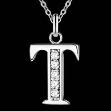 Can't wait to get started. Women S Jewelry 925 Sterling Silver Sparkling Alphabet T Design Pendant Necklace Shopee Malaysia