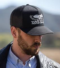Ernie Ball Black & White Trucker Cap w/ Ernie Ball Eagle