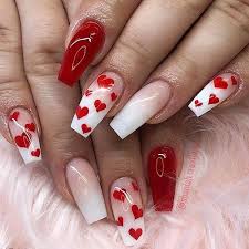 They are created in various ways by using different colors and various shapes to suit all tastes and different occasions we celebrate as well. Valentines Day Nail Designs To Fall In Love With Moosie Blue Nail Designs Valentines Heart Nail Designs Valentine S Day Nail Designs