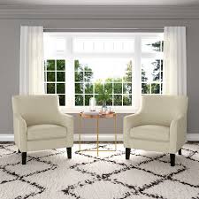 Yuri Fabric Accent Chair 2 Pack Oatmeal Accent Chairs Blue Chairs Living Room Living Room Furniture Arrangement