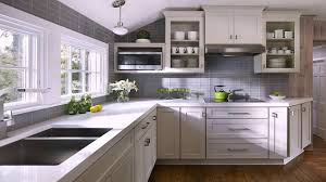 white kitchen cabinets with light gray