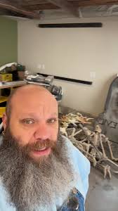 Man with Skeleton Cleaning House