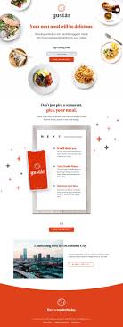 Long Scrolling Launching Soon Page For The Upcoming Gustar App That Helps Choose Your Perfect Meal Restaurant Catering Favorite Recipes Foodie Friends