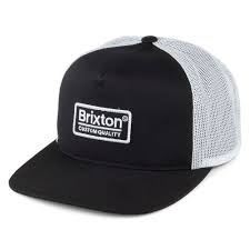 Brixton Hats Palmer Mesh Trucker Cap Black White