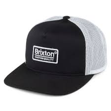 brixton hats palmer mesh trucker cap black white