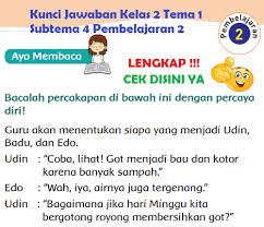 Lengkap Kunci Jawaban Kelas 2 Tema 1 Subtema 4 Pembelajaran 2 Kunci Jawaban Tematik Lengkap Terbaru Simplenews