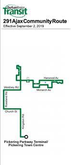 Durham Region Transit Map Durham Region Transit Route 291 'Ajax Community Bus' - Cptdb Wiki