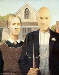 36 Pop Cultural Reinventions Of The American Gothic Painting Star Trek Funny American Gothic American Gothic Parody