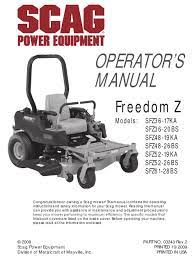 1 2 3 next page view all. Scag Power Equipment Freedom Z Sfz36 17ka Operator S Manual Pdf Download Manualslib