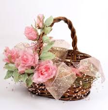 Pin By Sada On Embroidery Basket Decoration Decorating Easter Baskets Wedding Flower Girl Basket