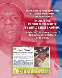 Remembering Curt Flood and the sacrifices he made to benefit his fellow  Players, and generations of Players to come.