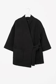 Black And White Kimono Jacket Inspiration Kimono Coat Cos Wrap Over Coat In Black Fashion Kimono Coat Military Fashion