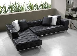 Organized and minimalist sofa design. Modern Leather Sectional Sofa Furniture In Black 1895 Features L Shape Black Leather Tufted Modern Sofa Sectional Black Modern Sofa Modern Leather Sofa