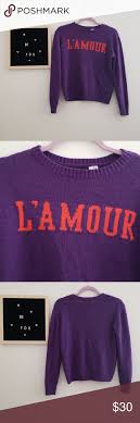 Xs H M Purple Orange L Amour Sweater Sweaters H M Purple