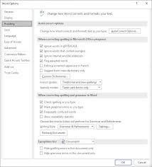 Setting Grammar Checking Options Microsoft Word