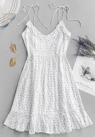 Cute White Floral Summer Dress Casual Sundress Casual Summer Dresses Everyday Dresses Summer Dresses Sundresses