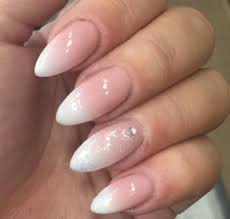 Purple sparkles ombre coffin | high quality nails tutorial. French Almond Shape Ombre Nails Nail And Manicure Trends