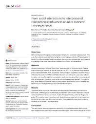Well, the link was recently updated and is not working, report us in the comments box at the end of the article. Pdf From Social Interactions To Interpersonal Relationships Influences On Ultra Runners Race Experience