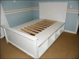 Vintage full size walnut bed frame featuring sliding door storage compartments, brass sabots and wood grain metal side rails. Diy Full Size Bed Full Size Storage Bed For Your Small Room Diy Full Size Storage Bed Diy Storage Bed Bed Frame With Storage Diy Bed Frame