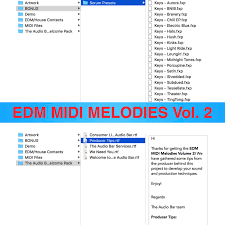 The home of premium sample packs, royalty free loops & one shot samples. Edm Midi Melodies Volume 2 The Audio Bar