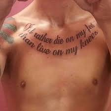 'i'd rather die standing than live on my knees': Color Bomb I D Rather Die On My Feet Than Live On My Knees Knee Tattoo Tattoo Quotes Tattoos