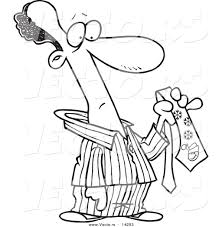 Search through 623,989 free printable colorings at getcolorings. Vector Of A Cartoon Black Man In His Pajamas Holding A Christmas Tie Coloring Page Outline By Toonaday 14293