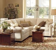 Buchanan Roll Arm Upholstered Curved 3 Piece Sectional With Wedge Pottery Barn Living Room Small Sectional Sofa Curved Sectional