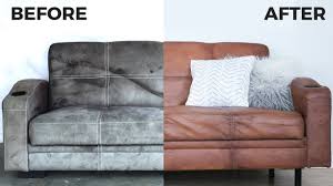Diy Leather Couch How To Paint On Microfiber Secret Fabric Paint Recipe Soft Youtube Faux Leather Sofa Paint Leather Couch Furniture Fabric