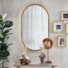 ★【sophisticated design】63×18 wood frame full length mirror / floor mirror, can stand or hang vertically on the wall. Temple Webster Tate Oval Wooden Framed Wall Mirror