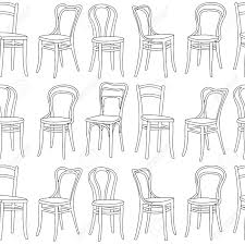 Furniture upholstered chairs black and white chair white bedroom chair coaster furniture furniture chair dining room chairs chair accent chairs. Seamless Pattern Chairs Line Drawing A Black Chairs On A White Royalty Free Cliparts Vectors And Stock Illustration Image 59587013