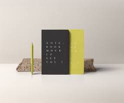 Showcase Your Design Of Notebook Cover In A Photorealistic Look With This Free Notebook Mockup Psd File Consists Smart Free Mockup Free Notebook Mockup Design