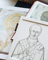 Холст, масло, 59,5 х 46,5 см нижегородский 21 x 9 см. Eskiz Sketch Ikona Svyatitelya Nikolaya Chudotvorca St Nicholas The Wonderworker Archbishop Of Myra In Lycia Icon Ikonopisn Icone Ortodosse Icone Cristiani