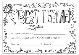 Worlds Best Teacher Diploma Coloring Page Teacher Awards Teacher Appreciation Week Printables Teacher Appreciation Week