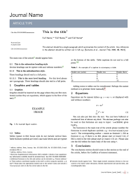 Download our template to help your paper reach the next level. Latex Templates Academic Journals