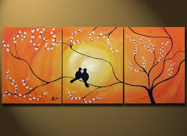 Abstract Bird Paintings On Canvas Love This Maybe In A Different Color Scheme Love Birds Painting Multi Canvas Painting Canvas Painting