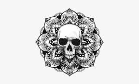 Perhaps you want such a tattoo to commemorate a friend or loved one. Blackandwhite Tattoo Tattooart Skull Skullmanda Mandala Skull Tattoo Designs Transparent Png 420x418 Free Download On Nicepng