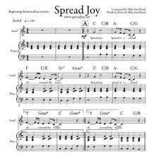 Reading piano sheet music for beginners learning how to read music as a beginner simply means learning what the symbols on the page are telling your hands to do. Spread Joy Sheet Music Beginner Intermediate